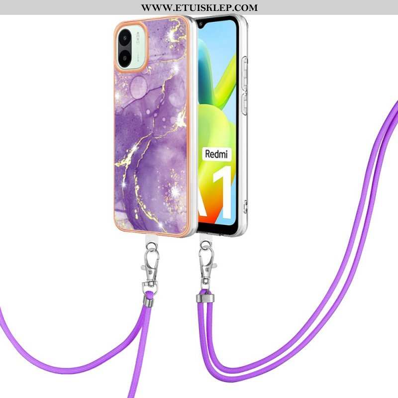 Etui do Xiaomi Redmi A1 ze Sznurkiem Sznurek W Stylu Marmuru